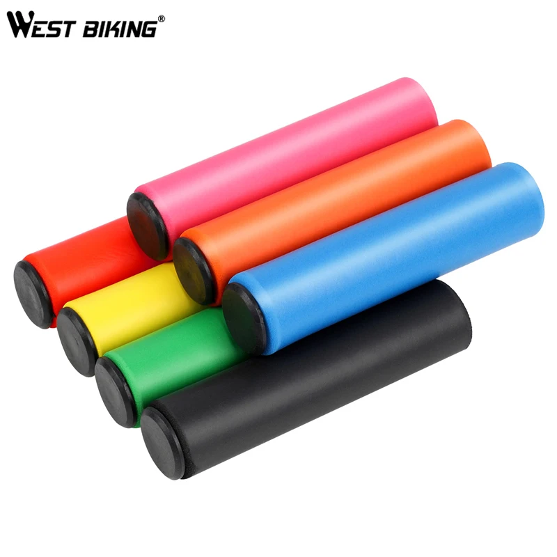 

WEST BIKING Bicycle Grip Silicone Anti-slip Bike Handlebar Cover Soft Shock Absorption Mountain Road Mountain Cycling Bike Grip