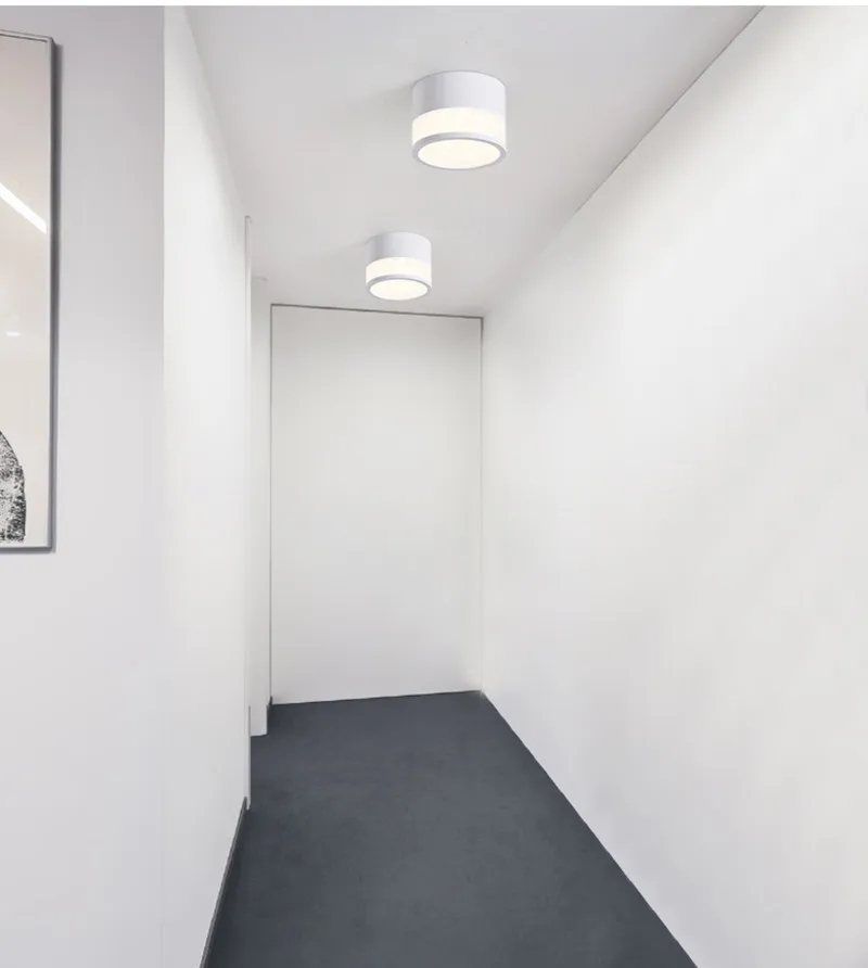 angled downlights Nordic Macaron lighting with spotlights LED round ceiling lights, corridor lights without opening the living room home dimmable downlights