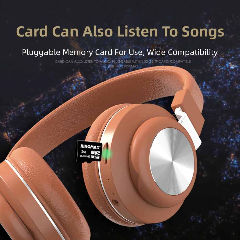 Fold Bluetooth Headphone Wireless TF Card Headsets For iPhone Huawei Xiaomi Universal Tablet Sports Music HD Stereo Portable