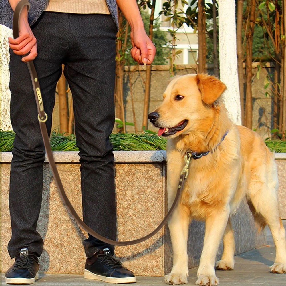 Персонализированный кожаный поводок для собак, поводок для собак на заказ, поводок для домашних животных, ходьба, Беговая веревка, табличка для маленьких средних и больших собак