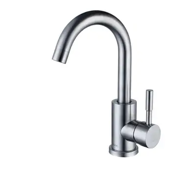 

Stainless Steel Kitchen Sink Faucet Rotation Single Handle Mixer Tap Brushed Finish Faucets Cold Taps Kitchen Accessories