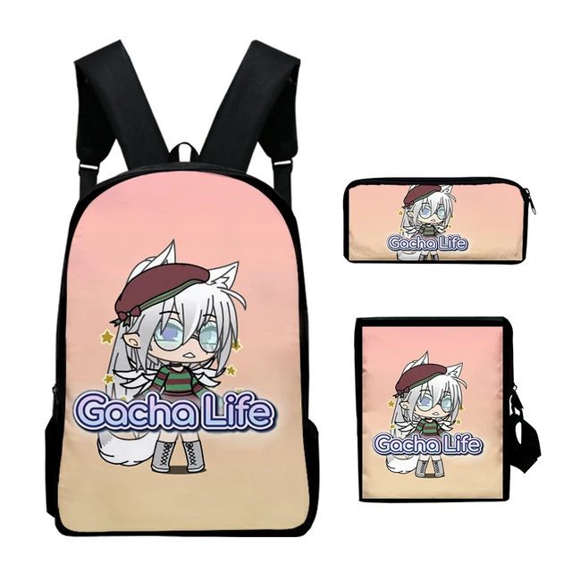 Gacha life series-urso mágico menina kaya mochila cordão saco de