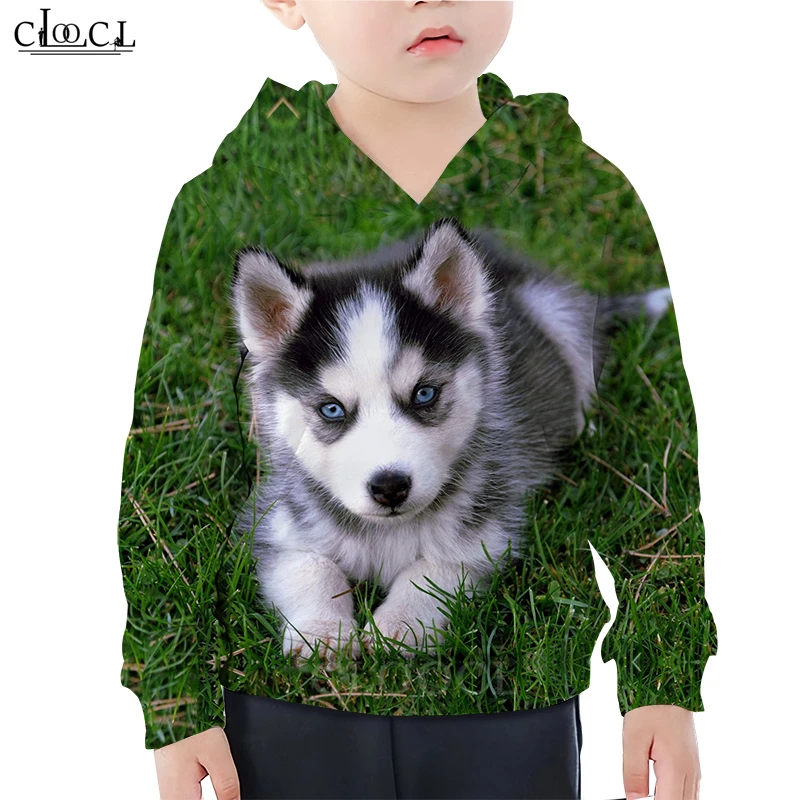  Cute Husky Hoodie Baby Boy 3D Print Animal Pet Dog Hoodies Baby Girl Children Tracksuit Harajuku Fa