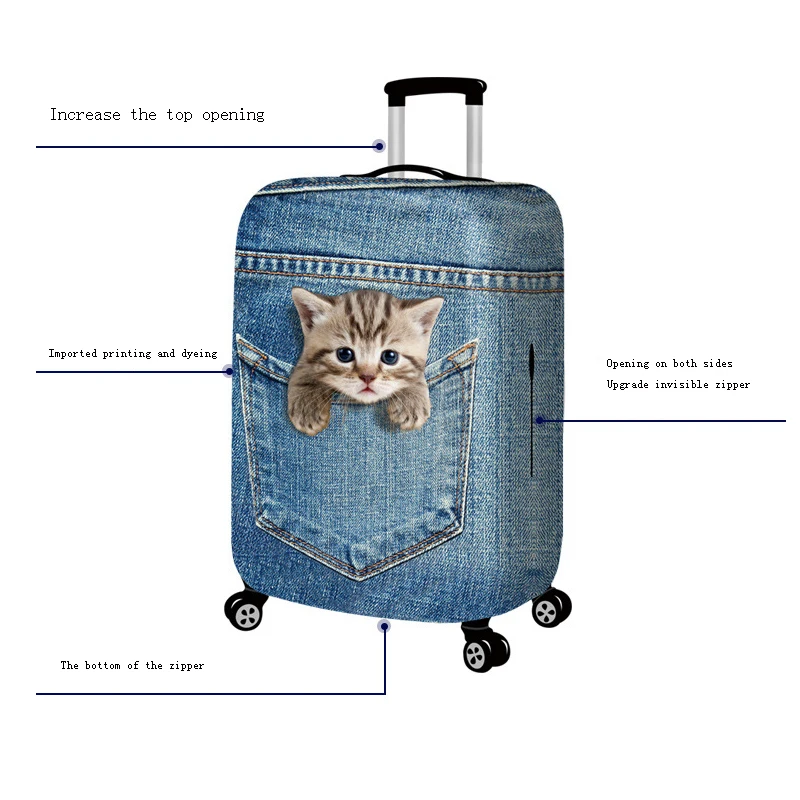 2019Luggage Protective Cover Travel Luggage Accessories Dustproof Elastic Cover Bag 20/24/28 Inch / 30 Inch Thick Wear Resistant