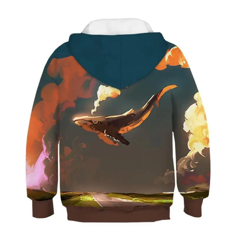 Newest Painted stripe pattern 3D print child fashion Hoodie Boys and girls Hooded Sweatshirt Kids 3D painting Sweatshirt