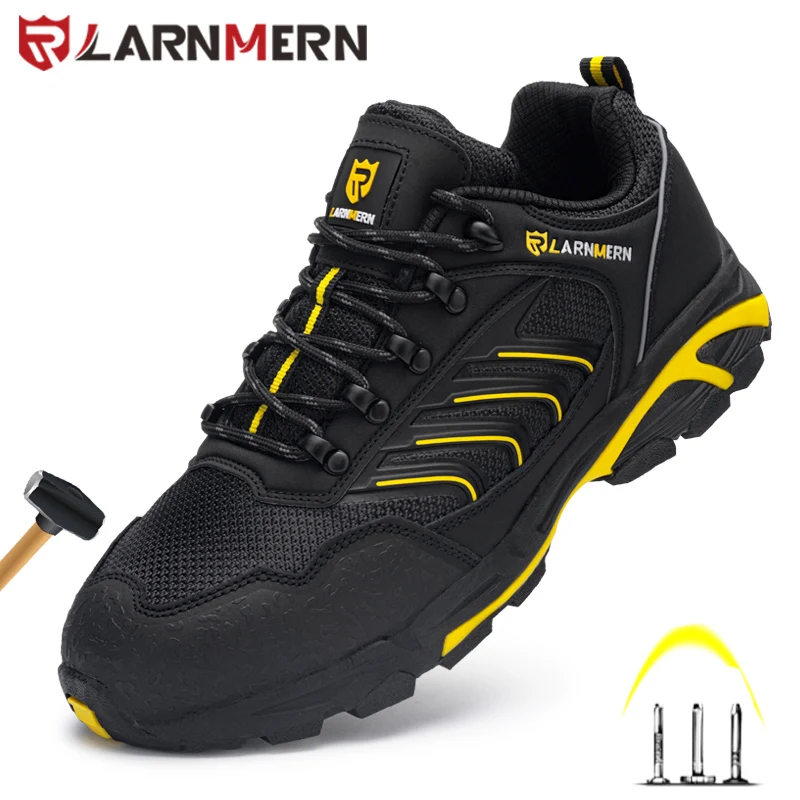 LARNMERM Mens Safety Shoes Work Popular product Toe Steel sold out Ligh Comfortable