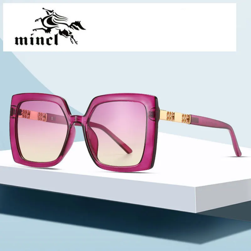 Большие фиолетовые солнцезащитные очки женские роскошные брендовые Модные с