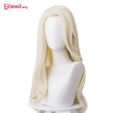 L-email парик принцесса Эльза Косплей парики длинные светлые свободные волны Косплей парик Хэллоуин термостойкие синтетические волосы