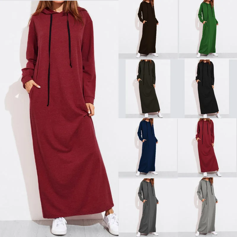 2021 женское модное платье-свитшот Vestidos Celmia весенний пуловер с капюшоном и