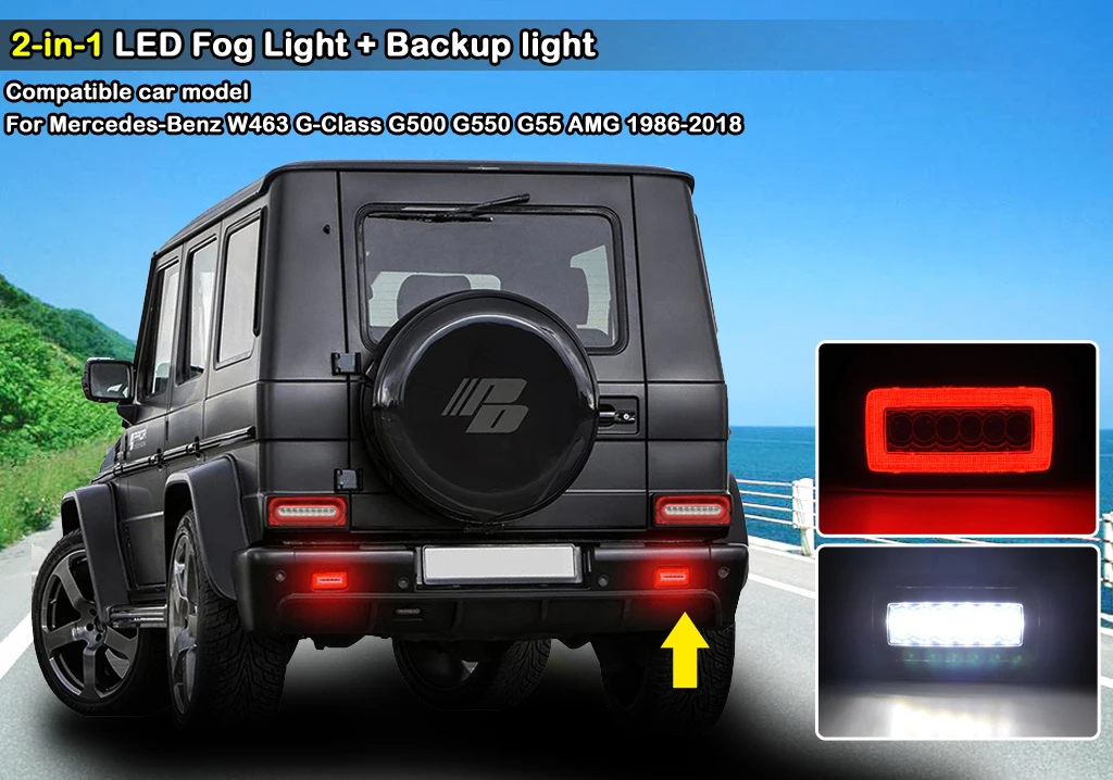Auto Ersatz Reparaturteile 2x Led Nebelschlussleuchte Backup Lampe Fur Mercedes W463 G Klasse 86 15 Smoked Auto Motorrad Teile