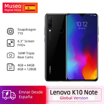 Перейти на Алиэкспресс и купить Глобальная версия Lenovo K10 Note(Z6 Lite), 6 ГБ 128 ГБ, Восьмиядерный процессор Snapdragon 710, тройная задняя камера, 6,3 дюйма, 19,5: 9, капля воды, 4050 мАч