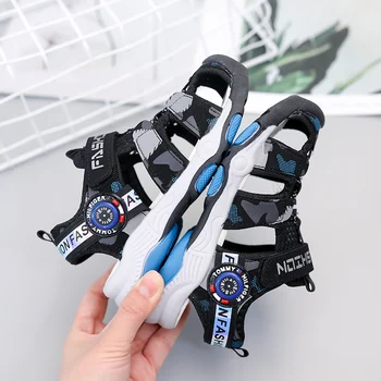 

Sandals Children Boys Beach Shoes Covered-toes Kids Summer Sandals Non-slip Soft sole Breathable Sport Shoes SC194