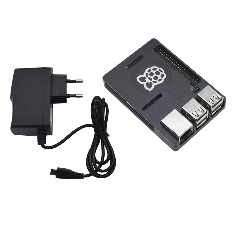 3 в 1 Raspberry Pi 3 Model B+(Plus)+ алюминиевый корпус с ЧПУ с 5 В 2.5A наборы адаптеров питания Eu Plug