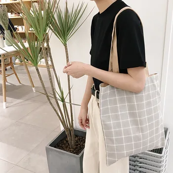 

2020 single shoulder canvas cotton and linen double-sided cloth bag small fresh environmental protection shopping bag female