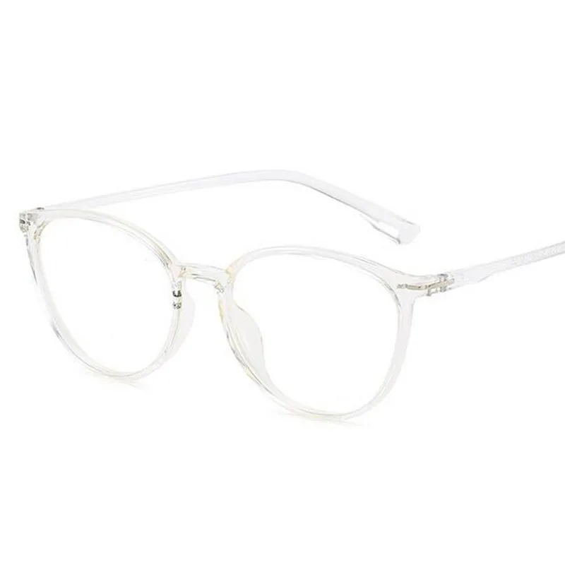 Cat Eye Clear Lens Women Optical Eyewear Myopia Spectacle Glasses-0.5-1.0-1.5-2.0-2.5-3.0-3.5-4.0-4.5-5.0-5.5-6.0 - Frame Color: transparent white