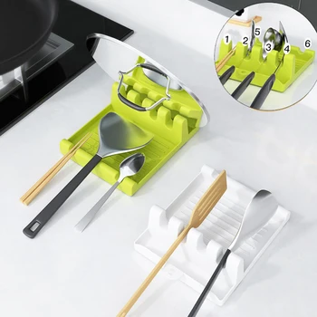 

Kitchen Spoon Holder Stand Plastic Fork Spatula Rack Ladle Shovel Rest Pot Cover Cutlery Spatula Holder Rack Kitchen Accessories