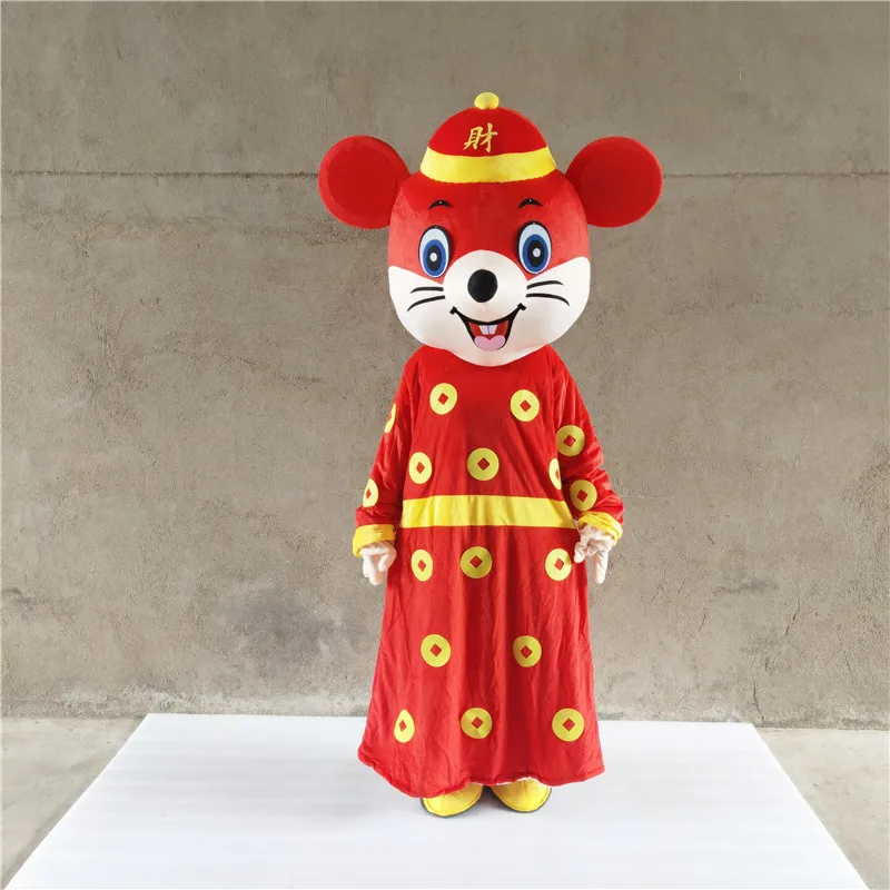 Китайский год Зодиак lucky mouse маскарадный костюм для взрослых Размер для приветственного выступления и Хэллоуин вечерние платья