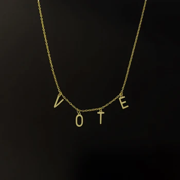 

Cazador Former First Lady Of The US Michelle Obama Wears The Same VOTE Necklace 2020 Hottest Jewelry Freedom Equality Stainless