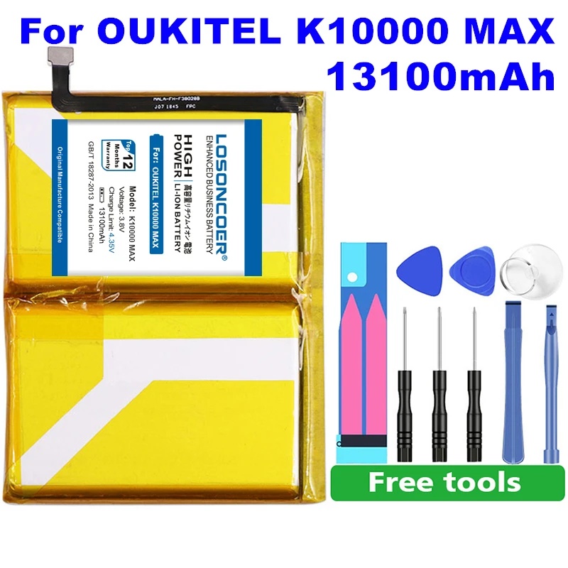 LOSONCOER 13100 мАч K10000 MAX батарея для Oukitel K10000 Max новейшее производство высокая емкость батареи мобильного телефона