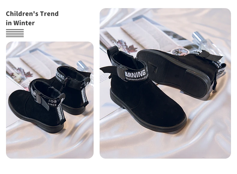 Kids Shoe Winter Baby Girls Autumn Ankle Boots New Kids Genuine Leather Fashion Fur Boots Children Princess Soft Warm Shoes