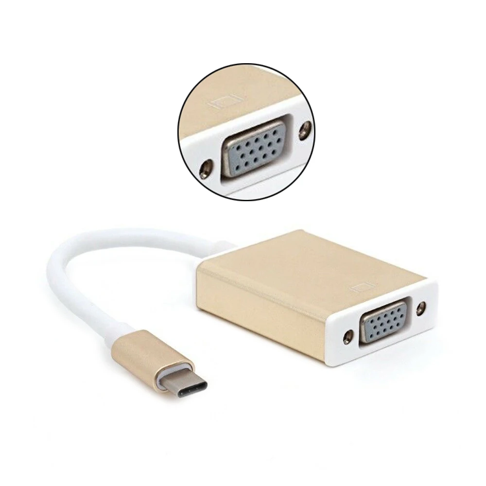 USB-C к VGA адаптер USB 3,1 type C USB-C мужчин и женщин VGA адаптер кабель для нового Macbook 12 дюймов Chromebook Pixel Lumia 950XL