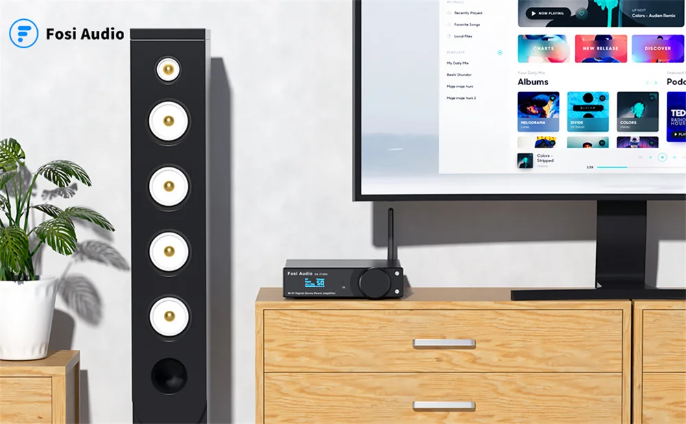 Estéreo de Áudio sem Fio Fosi Áudio Amplificador Bluetooth Amp Alta Fidelidade Classe d Power 50w x2 Alto-falantes & Subwoofer Ativo Da2120a - Image 6