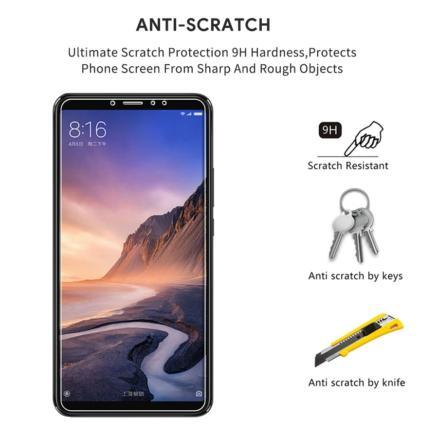 Защитная пленка для экрана Xiaomi mi Max 3 6 9 дюйма 2.5D 0 26 мм 9H Pre um из закаленного