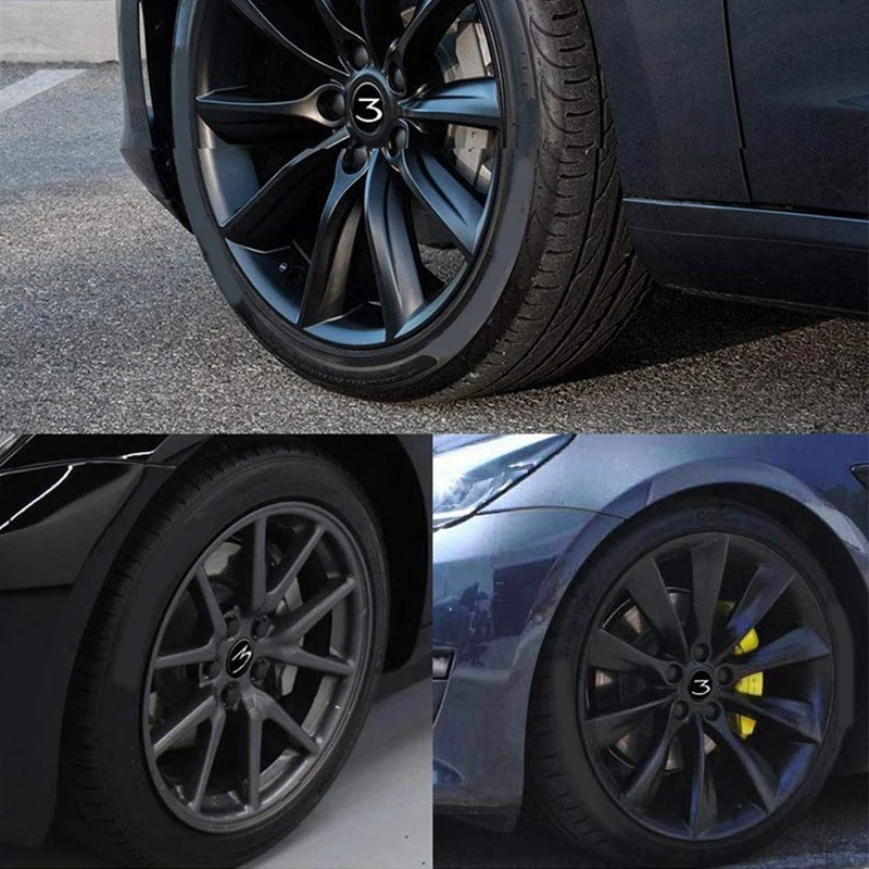 Для Tesla модель 3 центр ступицы колеса, 4 упаковки колпачки ступицы крышка с логотипом модели 3, крышки обода, стильный дизайн, отличные аксессуары Tesla
