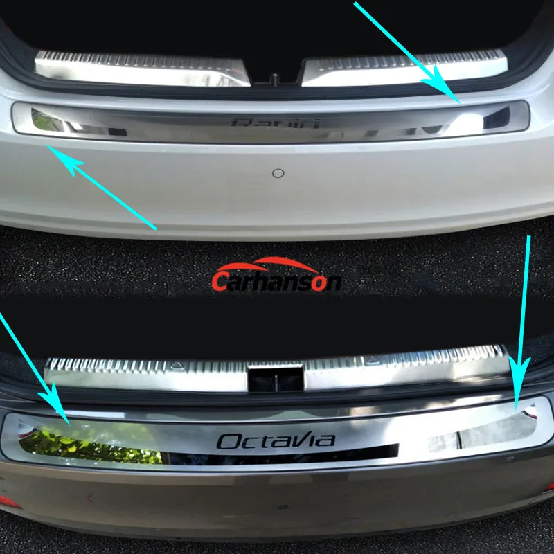 

For Skoda Octavia A7 Car Sticker 2015-2017 Sedan Car Styling After Guard Rear Bumper Trunk Guard Door Sill Plate Car Accessories