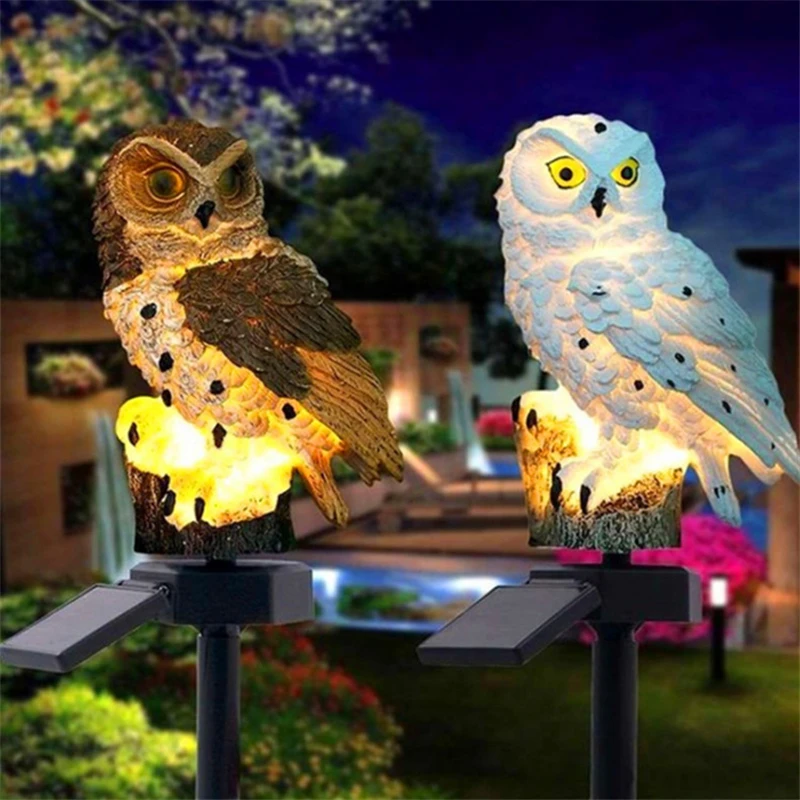 LED Waterproof Lights Solar Power Owl Garden Lawn Lamp Garden Yard Party Decor 