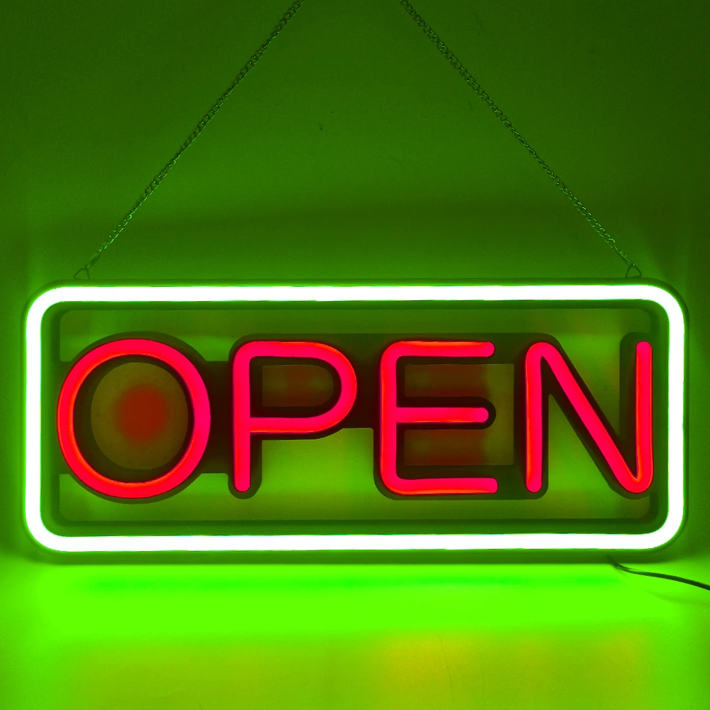 Wholesale Led Open Sign Logo Advertising Lights Shopping Mall Bright  Neon Lamp Business Store Billboard Indoor US EU Plug