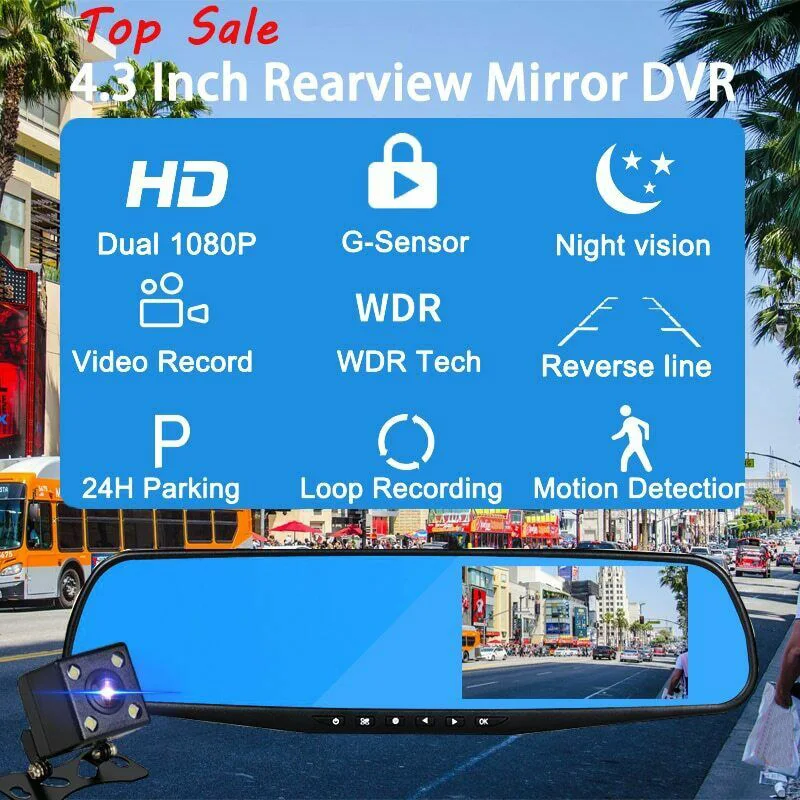 lcd DVR видео видеорегистратор 1080P FHD камера Передняя Задняя двойная линза вождения рекордер CSL88