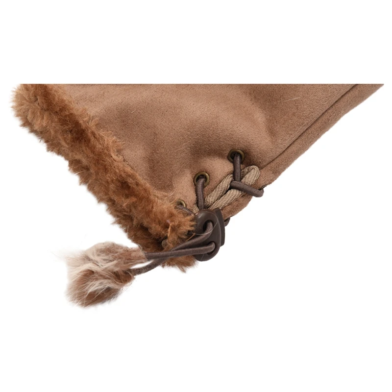 Женские перчатки без пальцев с отделкой из искусственного меха