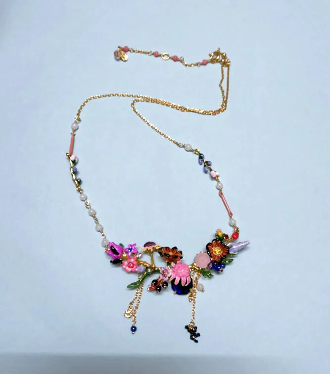 CSxjd роскошные женские ювелирные изделия Эмаль Глазурь цветок ожерелье - Окраска металла: O
