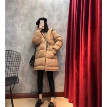 Новая женская модная брендовая парка зимняя куртка простой дизайн манжеты ветрозащитные теплые женские пальто высокого качества AA-592