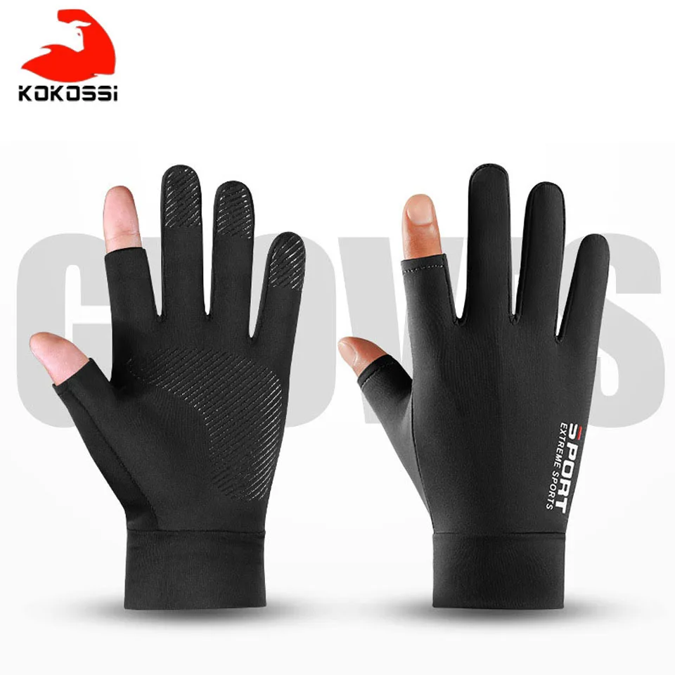 KoKossi New Fishing Gloves Men And Women Two Fingers Gloves Outdoor Gloves  Summer Sunscreen Non-slip Gloves Sunscreen Gloves