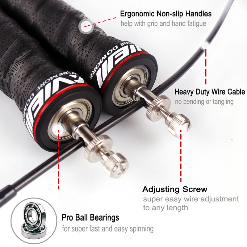 Взвешенные скакалки для кроссфита, скоростная Скакалка с дополнительной скоростью, кабельный шар, подшипники, противоскользящая ручка для двойных распоров