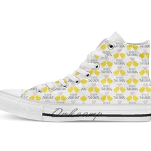 Намотанная двумя цыплятами дышащая Повседневная Высокая обувь на шнуровке холщовая Обувь Кеды Прямая