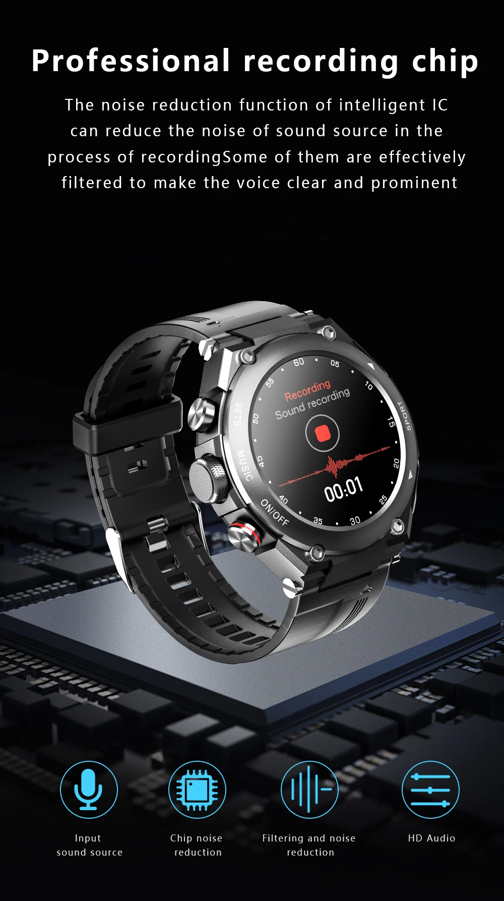 2 IN 1 TWS BT Earbuds Listen Music Smartwatch Body Tempreture Heart Rate Monitor Blood Pressure Smart Watch