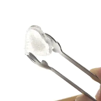 

1set modern Design Mini Cube Tongs Ice Clip Silver Serving Tongs Birthday Party Multifunctional Convenient Durable Food Tongs