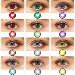 Colored Cosplay Contacts 1 Pair Contact Lenses Red Brown Gray Blue Pink Lenses For Eyes Beauty Pupilentes Color Contacts Lens
