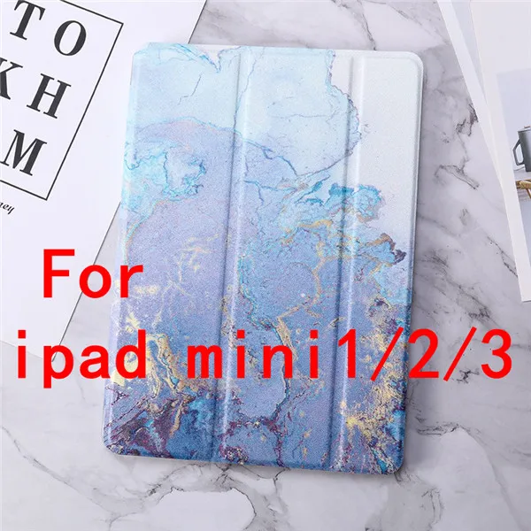 blue Для iPad 9,7 чехол ТПУ Мрамор из кожи с натуральным лицевым покрытием смарт-крышка для iPad 5/6 Air 2 Mini 1/2/3, iPad 2/3/4 Pro 10,5 мини 4/5 чехол - Цвет: blue