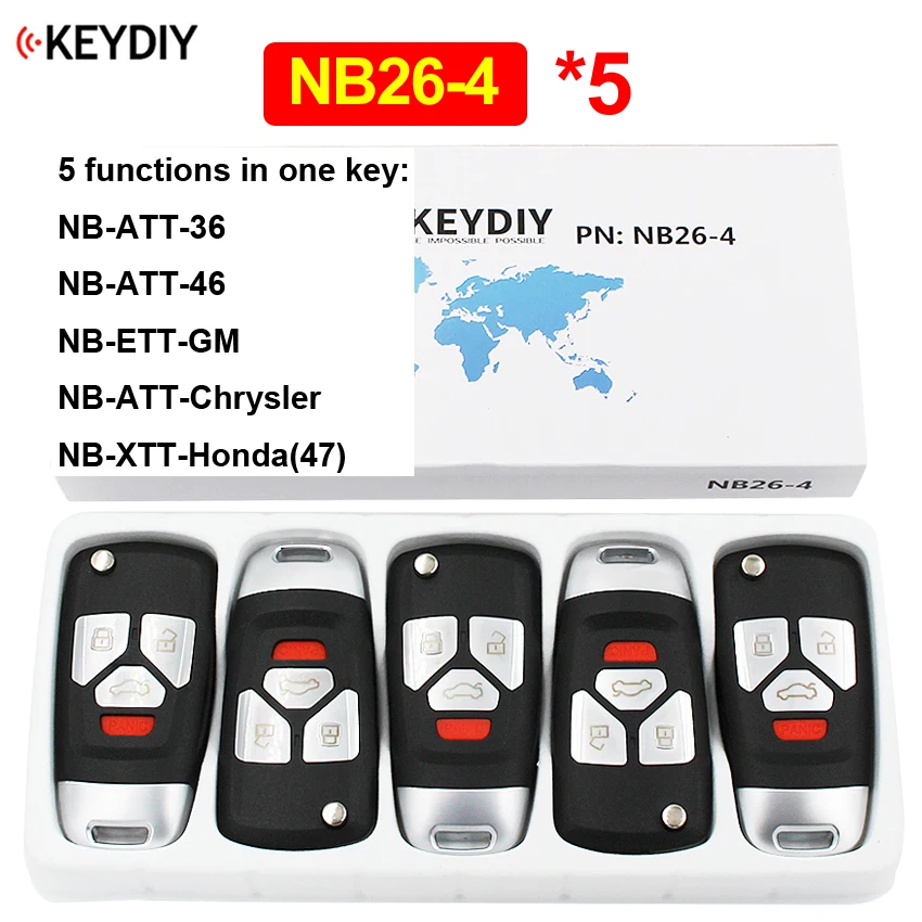 5 шт./лот NB11 NB08 NB10 NB22 NB25 NB26 NB28 NB29 KD дистанционный ключ для KD900 KD900+ URG200 KD-X2(все функции, указанные в чипы в один ключ - Цвет: NB26-4