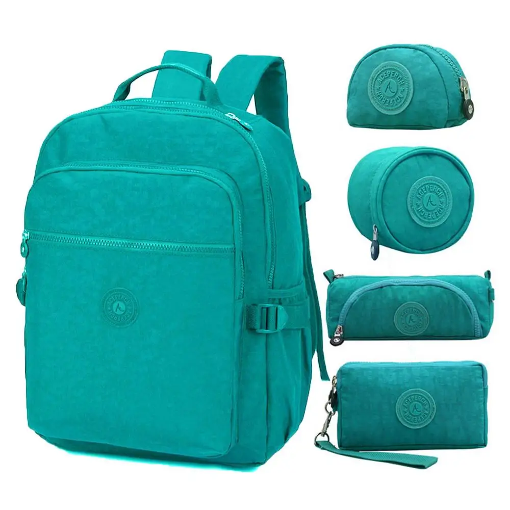 

Dropshipping Kids Book Backpacks Women School Backpack for Teenage Girls Boys Laptop Mochila Travel Bag with Monkey Keychain