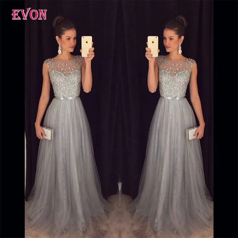 Vestido De Fiesta Noche длинное платье для выпускного вечера 2020 элегантное серое вечернее