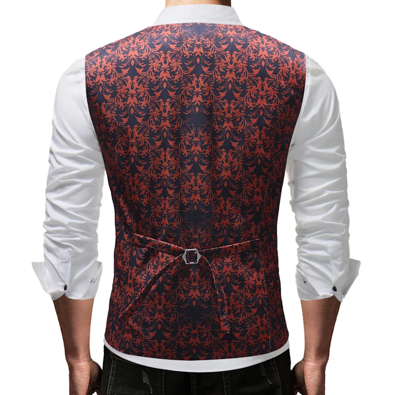 

2018 Spring And Autumn New Style Casual Large Size Chinese-style Printed Slim Fit Men Suit Waistcoat M01