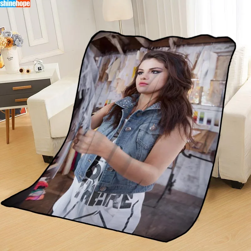Пользовательские Selena Gomez Одеяла Пледы одеяло мягкое одеяло летнее одеяло аниме одеяло путешествия одеяло большой размер 145X200 см
