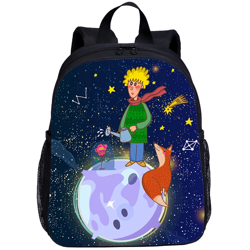 Школьная сумка с рисунком Маленького принца, детские сумки Mochila Escolar, милый детский рюкзак для девочек, детская дорожная сумка, подарок - Цвет: Синий