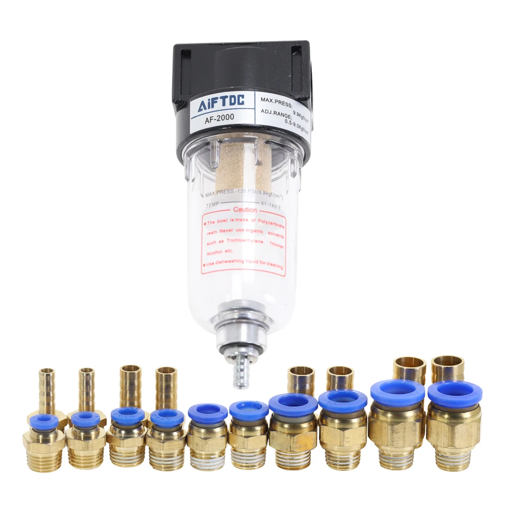 AF2000 1/4 "PT пневматические детали, воздушный фильтр, аксессуар, источник обработки для компрессора, масло, вода, сепарация, автомобильные аксессуары|pressure regulator pneumatic|pneumatic air filterpneumatic air | АлиЭкспресс