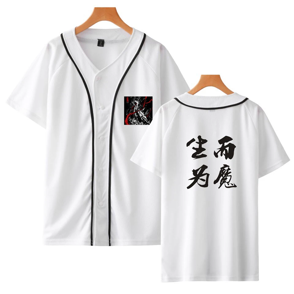 NE ZHA Harajuku рубашка с героями мультфильмов уличная мужская летняя модная бейсбольная рубашка из китайской мифологии повседневные мужские